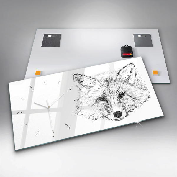 Horizontálne hodiny Vector Fox Head