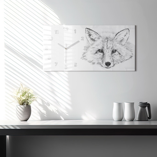 Horizontálne hodiny Vector Fox Head