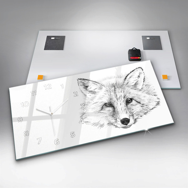 Horizontálne hodiny Vector Fox Head
