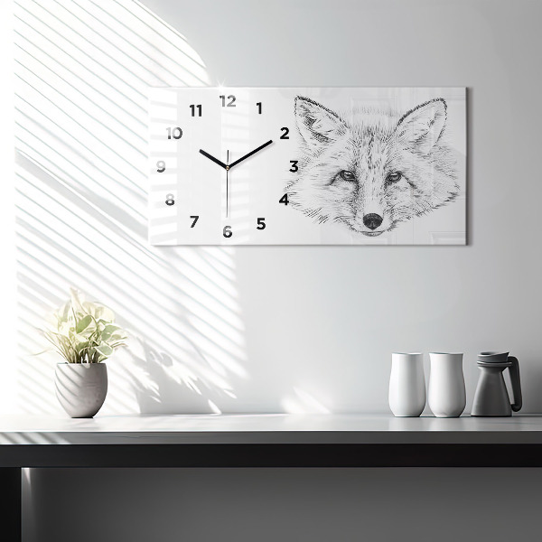Horizontálne hodiny Vector Fox Head
