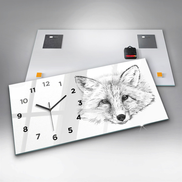 Horizontálne hodiny Vector Fox Head