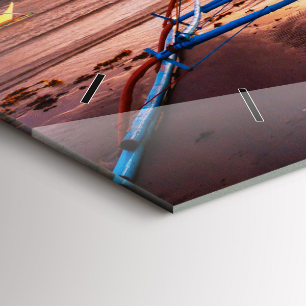 Horizontálne hodiny Loď a západ slnka