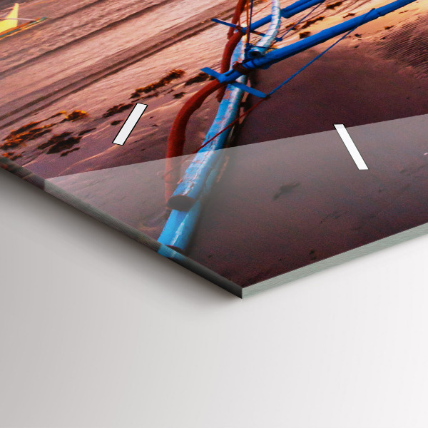 Horizontálne hodiny Loď a západ slnka