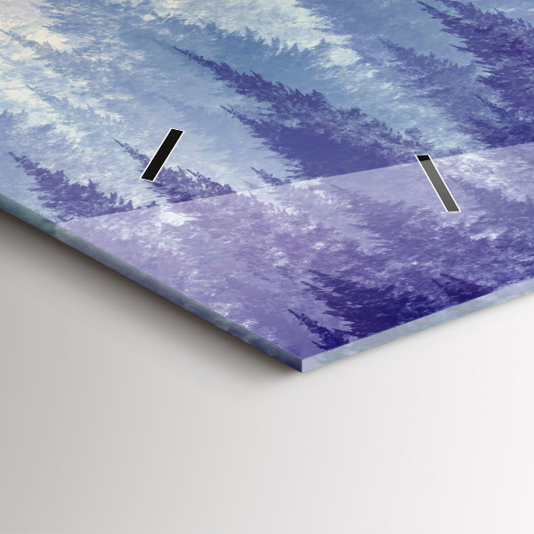 Horizontálne hodiny Les v hmle