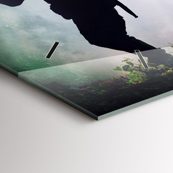 Horizontálne hodiny Vojaci v lese