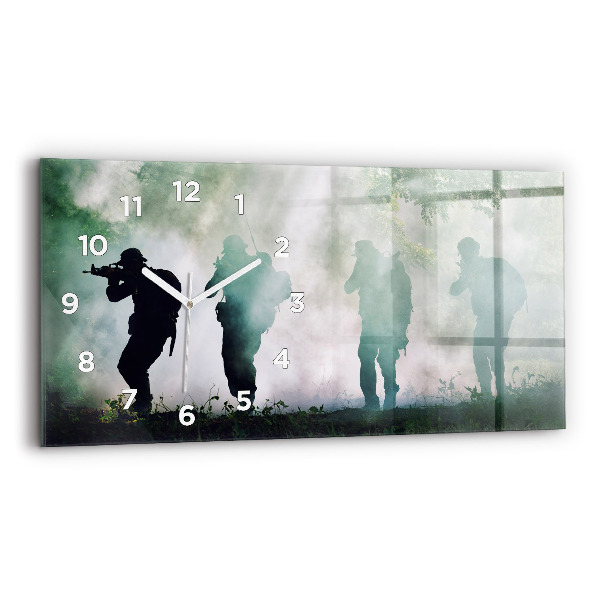 Horizontálne hodiny Vojaci v lese