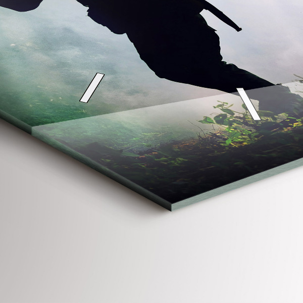 Horizontálne hodiny Vojaci v lese