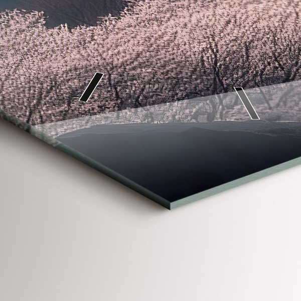 Horizontálne hodiny Ázijská veža Cherry Blossom