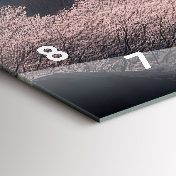 Horizontálne hodiny Ázijská veža Cherry Blossom