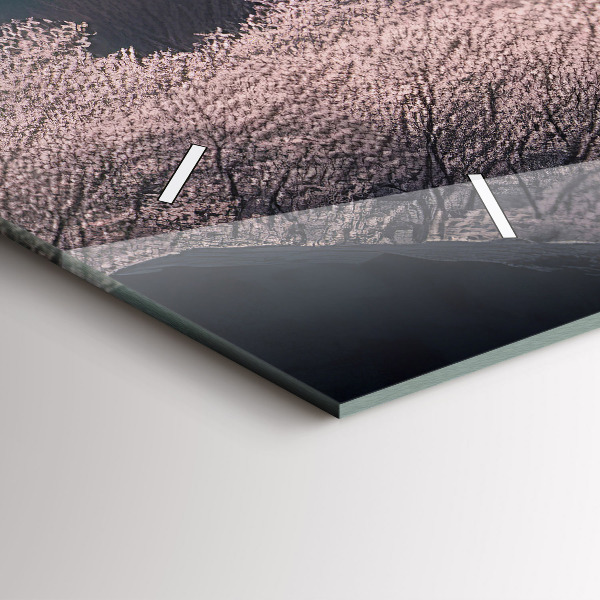 Horizontálne hodiny Ázijská veža Cherry Blossom