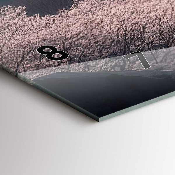 Horizontálne hodiny Ázijská veža Cherry Blossom