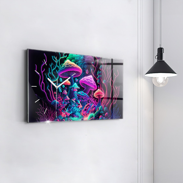 Horizontálne hodiny Neónové huby