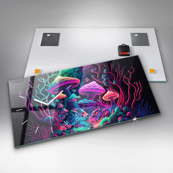 Horizontálne hodiny Neónové huby