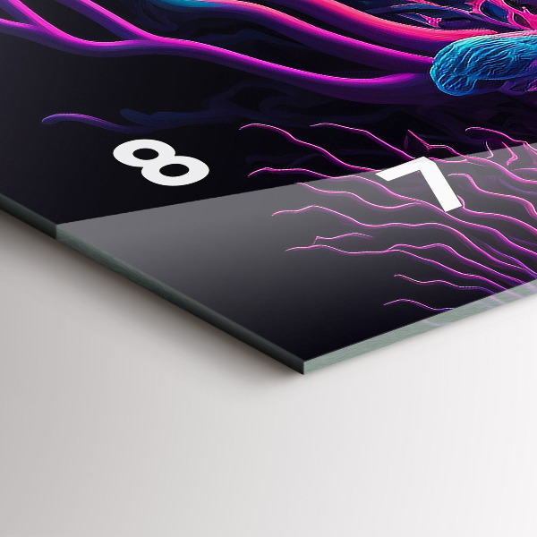 Horizontálne hodiny Neónové huby