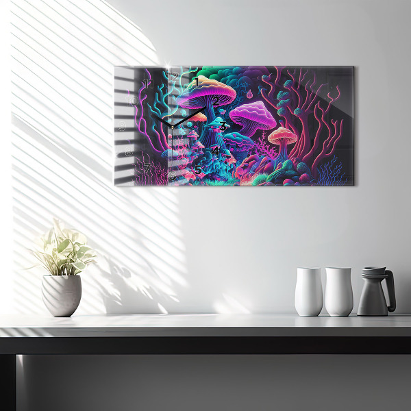 Horizontálne hodiny Neónové huby