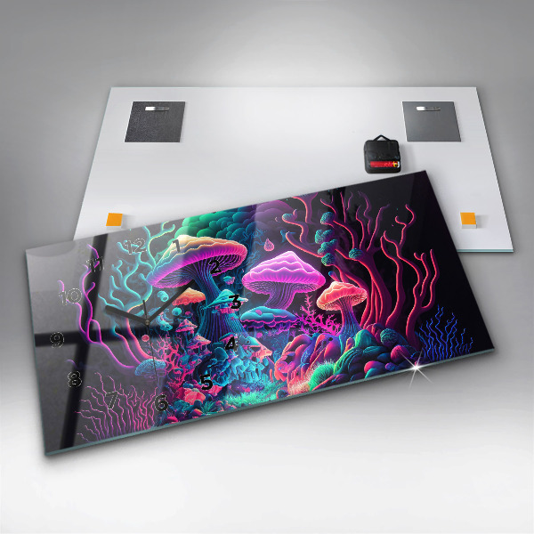 Horizontálne hodiny Neónové huby