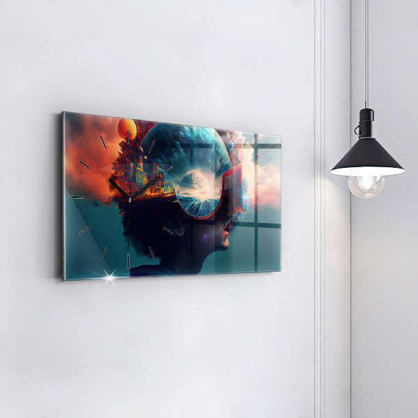 Horizontálne hodiny Futuristický virtuálny svet