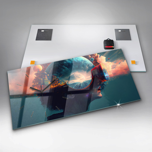 Horizontálne hodiny Futuristický virtuálny svet