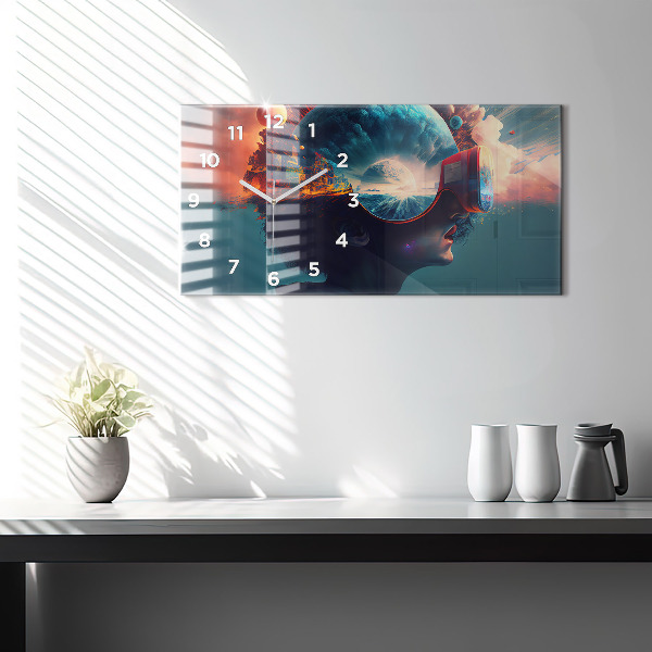 Horizontálne hodiny Futuristický virtuálny svet