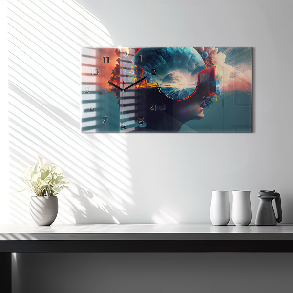 Horizontálne hodiny Futuristický virtuálny svet