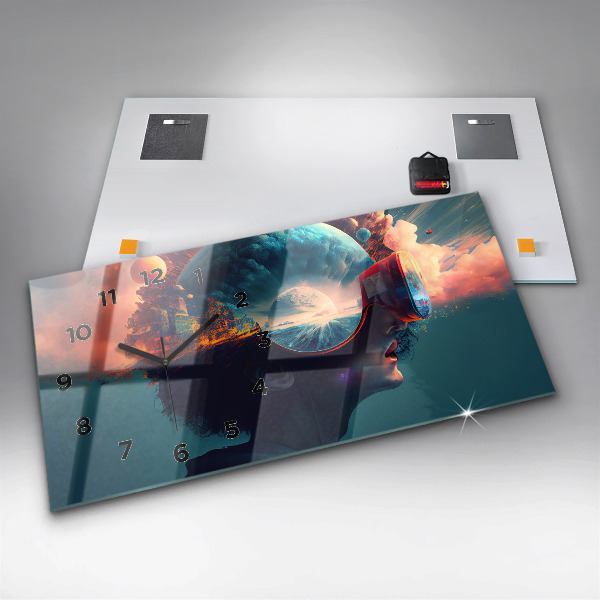 Horizontálne hodiny Futuristický virtuálny svet