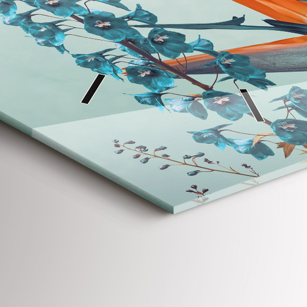 Horizontálne hodiny Žena s kvetmi