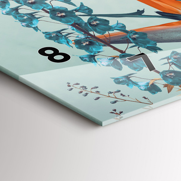 Horizontálne hodiny Žena s kvetmi