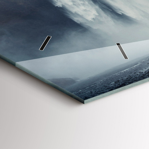 Horizontálne hodiny Vodopád Islandská krajina