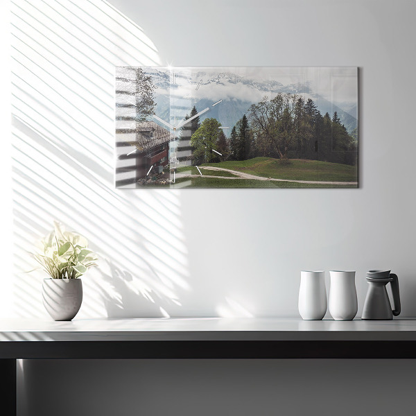 Horizontálne hodiny Výhľad na hory