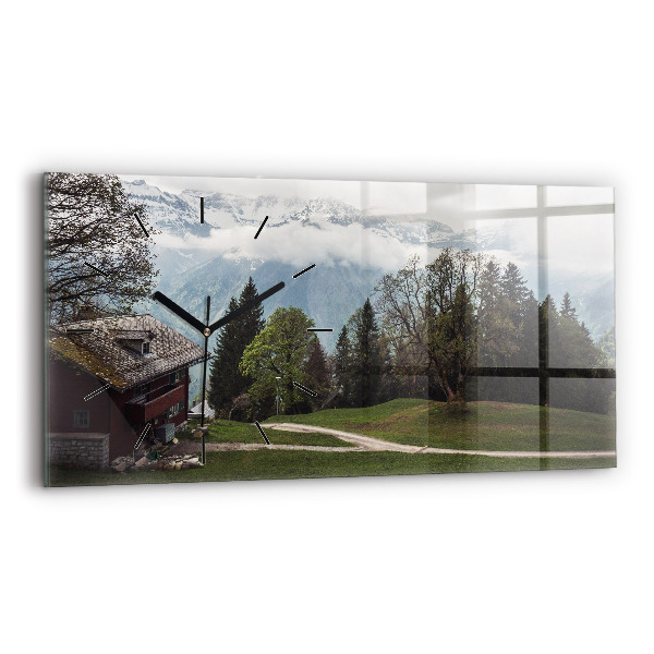 Horizontálne hodiny Výhľad na hory