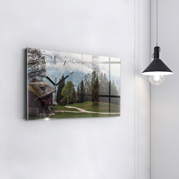 Horizontálne hodiny Výhľad na hory