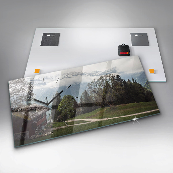 Horizontálne hodiny Výhľad na hory