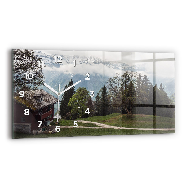 Horizontálne hodiny Výhľad na hory