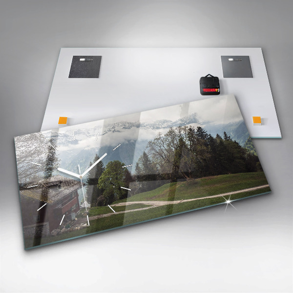 Horizontálne hodiny Výhľad na hory