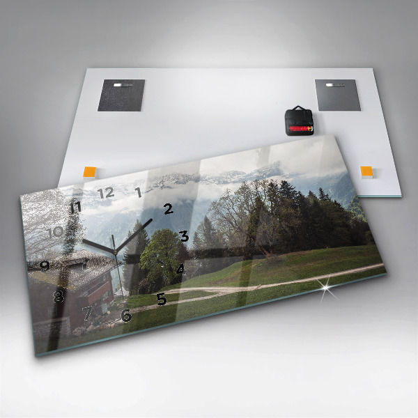 Horizontálne hodiny Výhľad na hory