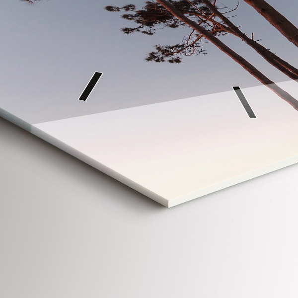 Horizontálne hodiny Polmesiac a stromy