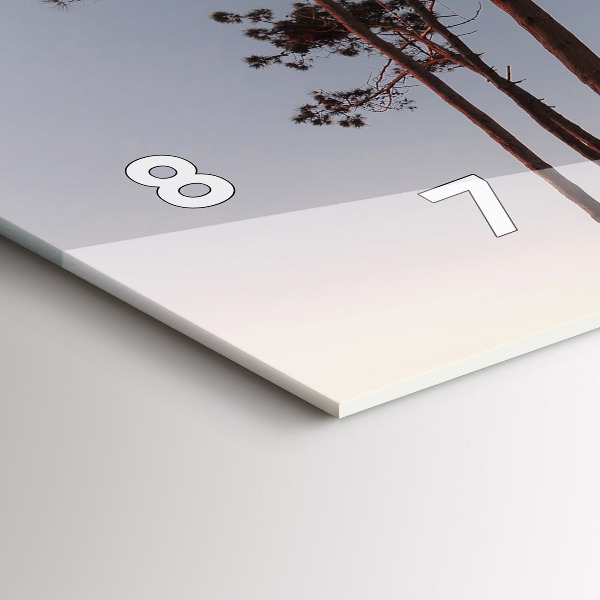 Horizontálne hodiny Polmesiac a stromy