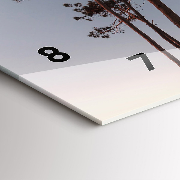 Horizontálne hodiny Polmesiac a stromy