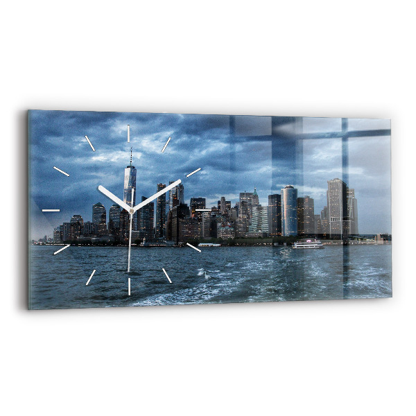 Horizontálne hodiny Panoráma mesta New York