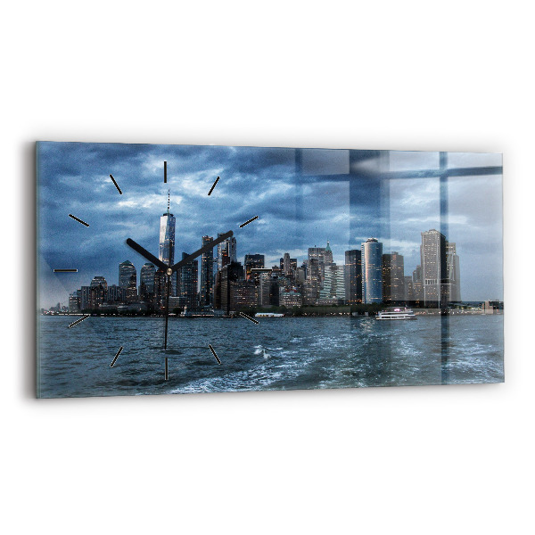 Horizontálne hodiny Panoráma mesta New York