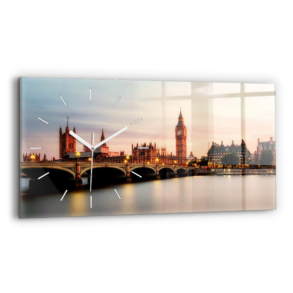 Horizontálne hodiny Panoráma Londýna Big Ben