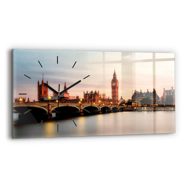 Horizontálne hodiny Panoráma Londýna Big Ben
