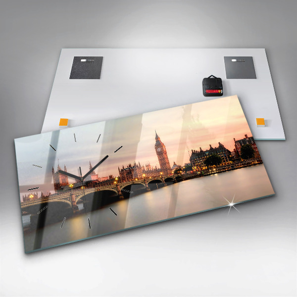 Horizontálne hodiny Panoráma Londýna Big Ben