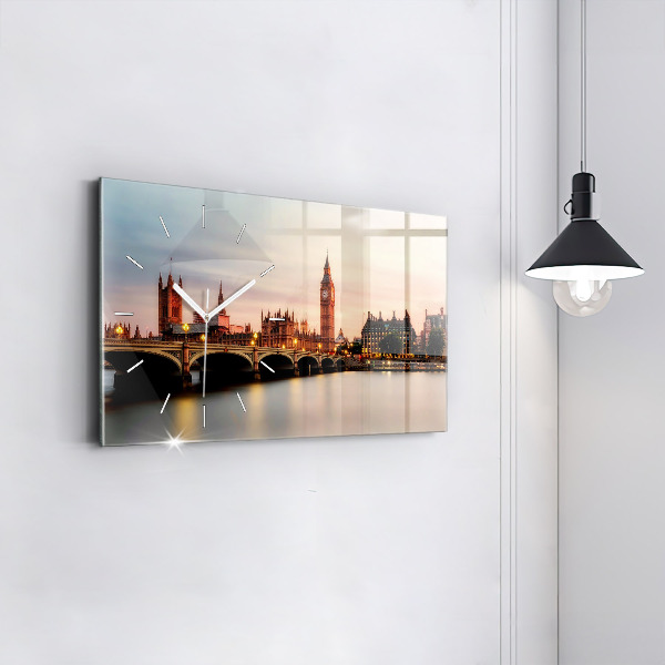 Horizontálne hodiny Panoráma Londýna Big Ben