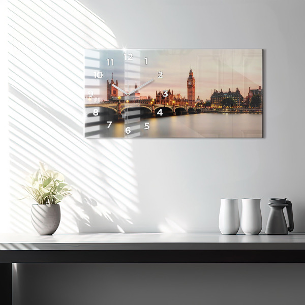 Horizontálne hodiny Panoráma Londýna Big Ben