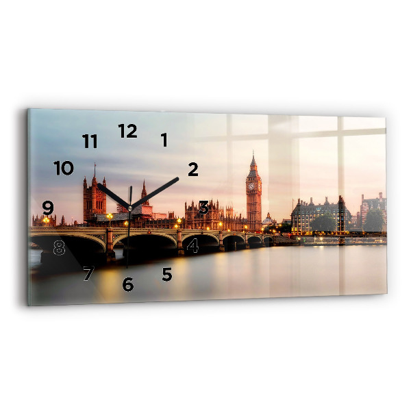 Horizontálne hodiny Panoráma Londýna Big Ben