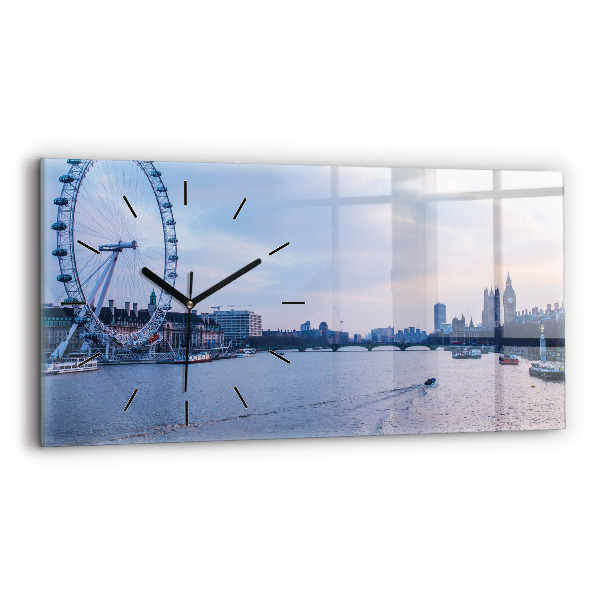 Horizontálne hodiny Panoráma mesta London Eye