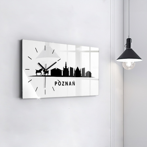 Horizontálne hodiny Panoramatická grafika Poznaň