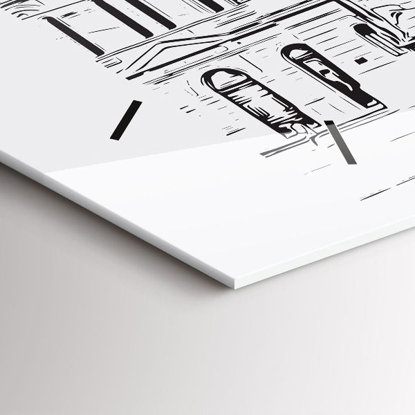 Horizontálne hodiny Ilustrácia mesta Poznaň
