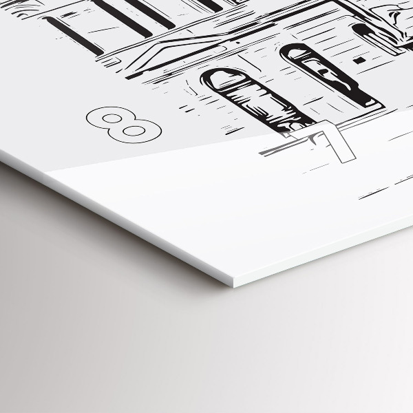 Horizontálne hodiny Ilustrácia mesta Poznaň